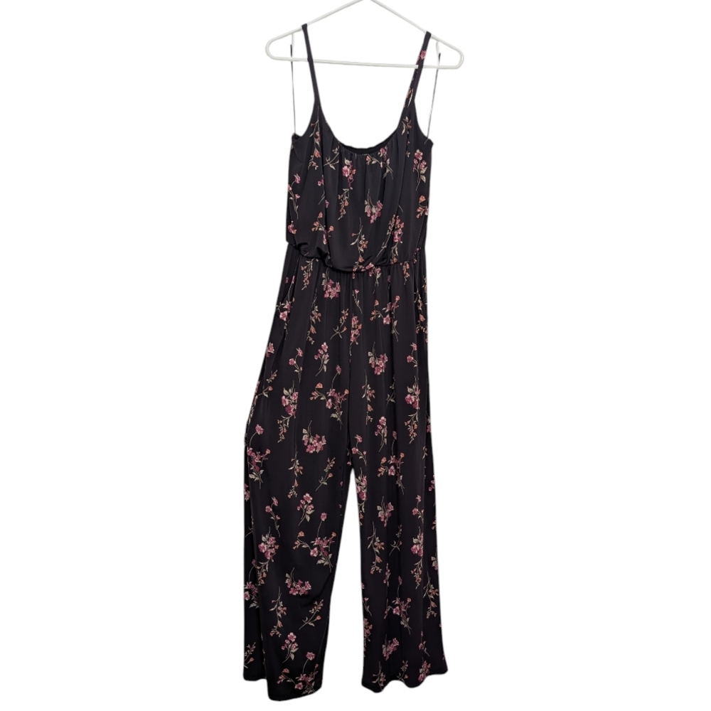 Kaileigh Sleeveless Black Floral Jumpsuit M - Picture 2 of 6